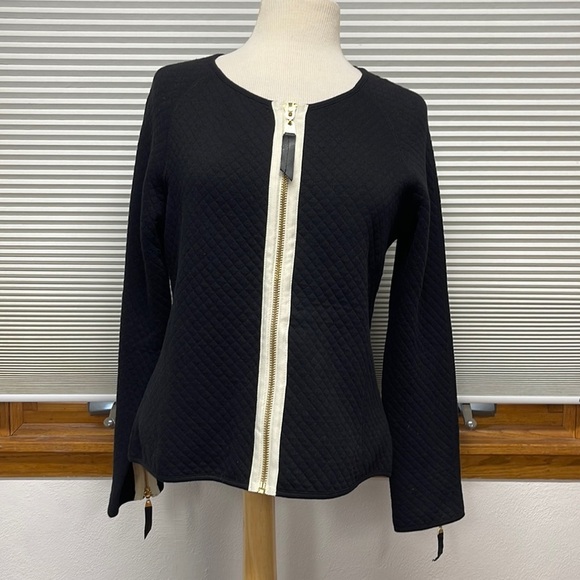 Coco + Carmen Black Quilted Zip Up Jacket Size S/M - Picture 1 of 9